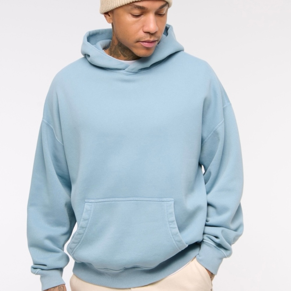 Abercrombie Essential Popover Light Blue Size M